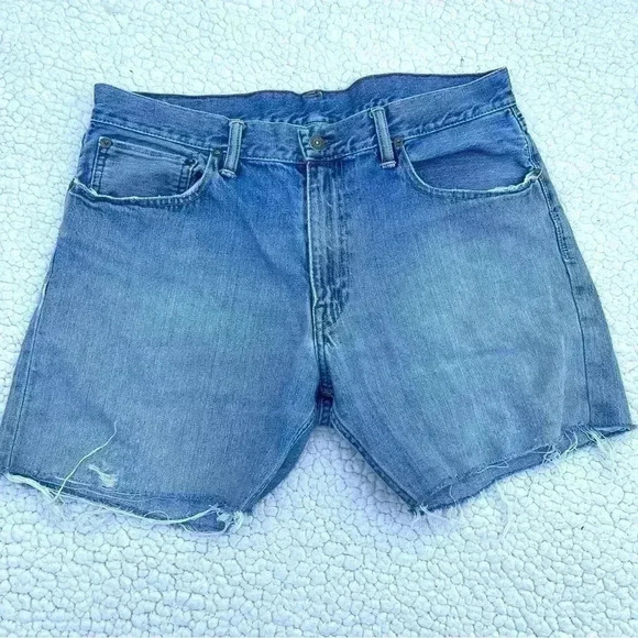 Polo R. Lauren Boyfriend Classic Fit Med Wash Faded Cutoff Jean Shorts Size 35 - Picture 4 of 14